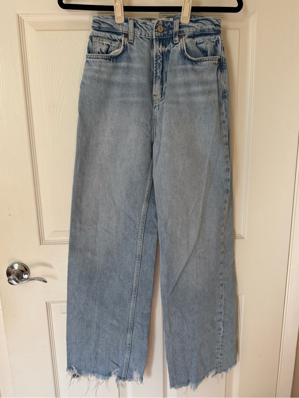 Reformation Wilder High Rise Wide Leg Jeans - Tenaya Destroyed Hem